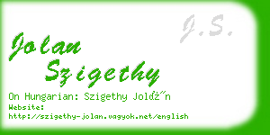 jolan szigethy business card